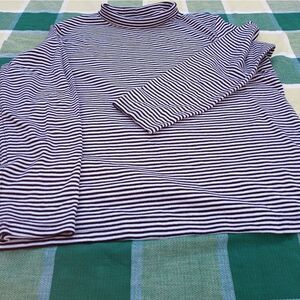 Croft & Barrow Striped White Black Long Sleeve  Metalic Women’s Sweater Size XL